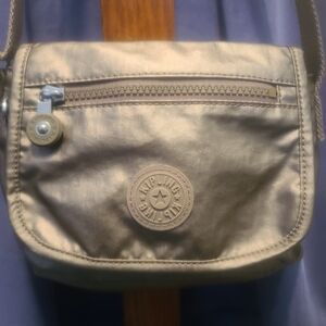Kipling Metallic Taupe Crossbody Bag